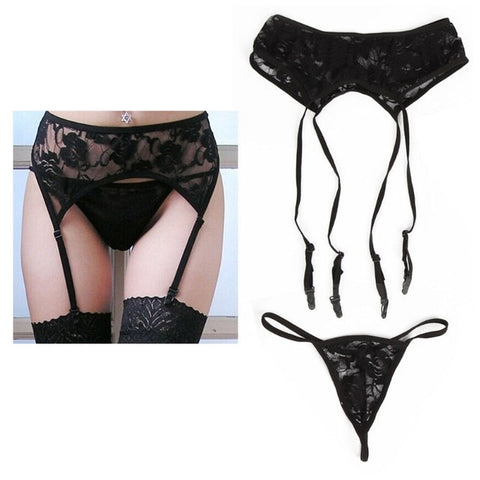 Rose Pattern Fashion Lace Ladies Womens Top Thigh-Highs Stockings within Temptation Suspender Garter Belt Transparent Socks