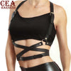 CEA.HARNESS Popular Stud Punk Goth Leather Harness Body Bondage Belt Cage Sculpting Leather Waist Belt Chest Belts Slim Body